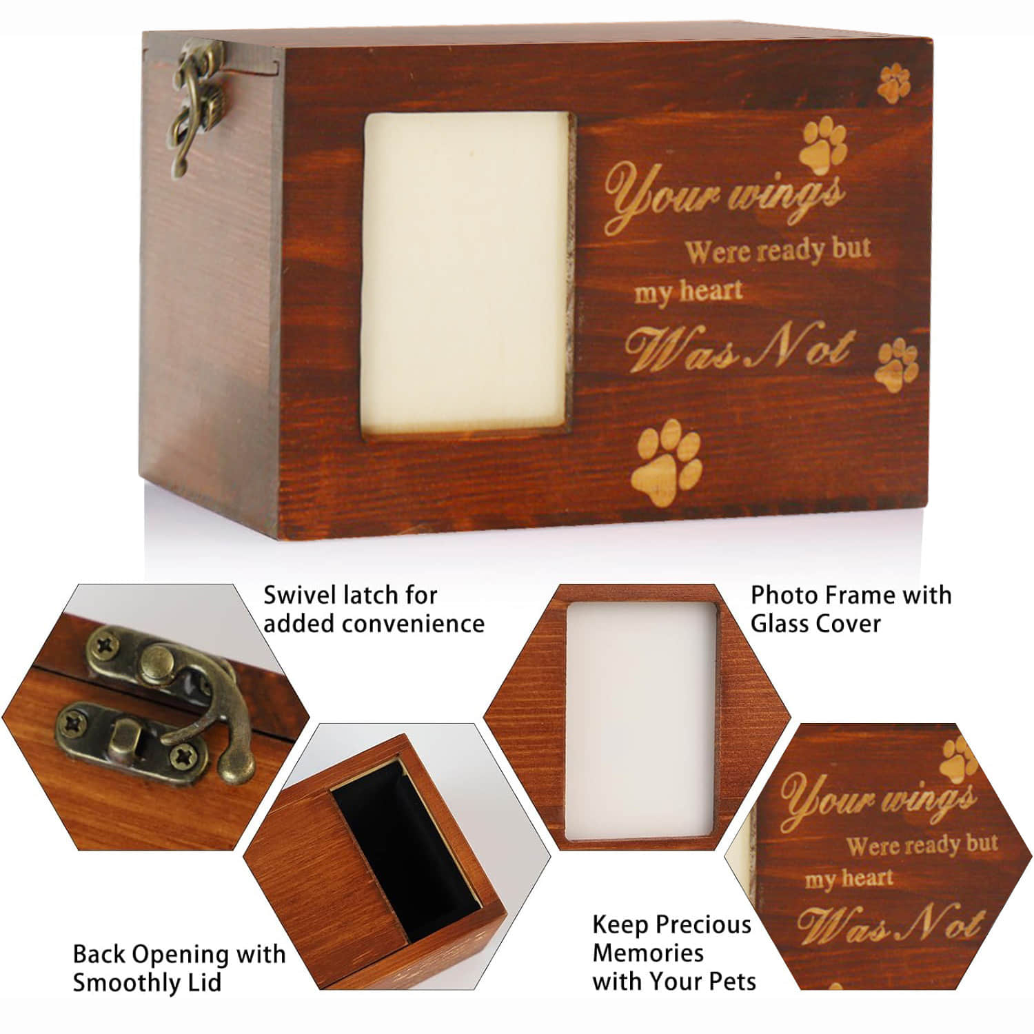 🔥HOT SALE 49% OFF - Wooden Pet Memorial Urns with Photo Frame