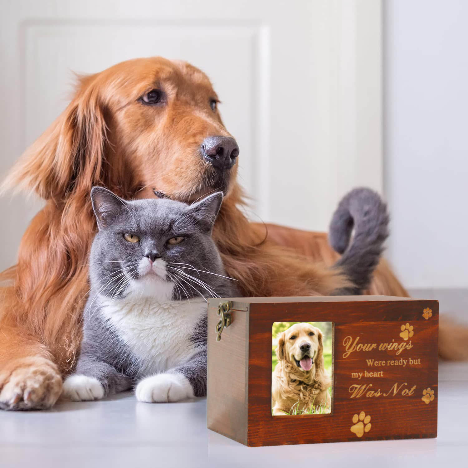 🔥HOT SALE 49% OFF - Wooden Pet Memorial Urns with Photo Frame