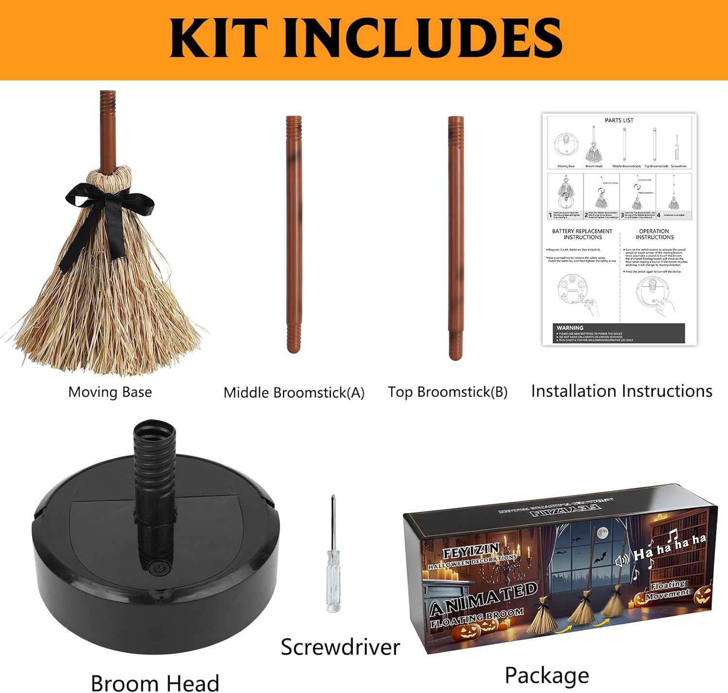 🧙‍♀️Floating Witch's Broom –Haunted Dancing Broom