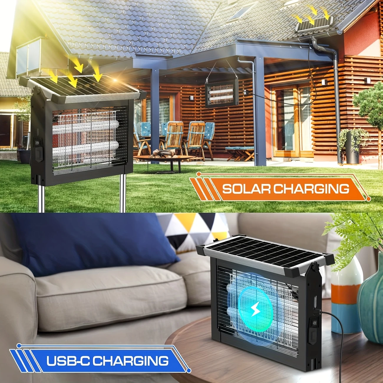 Rechargeable Outdoor Bug Zapper Solar Powered