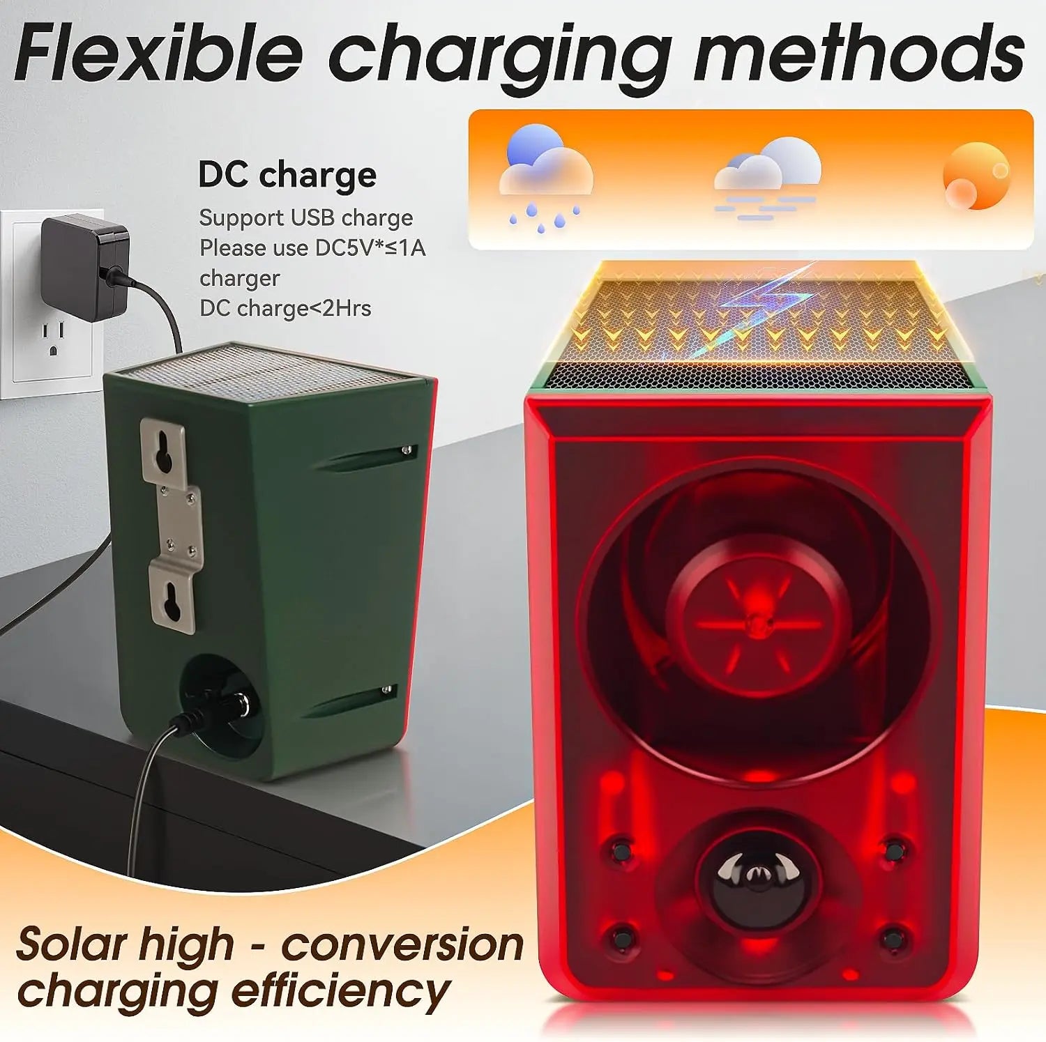 IP55 outdoor solar motion sensor alarm