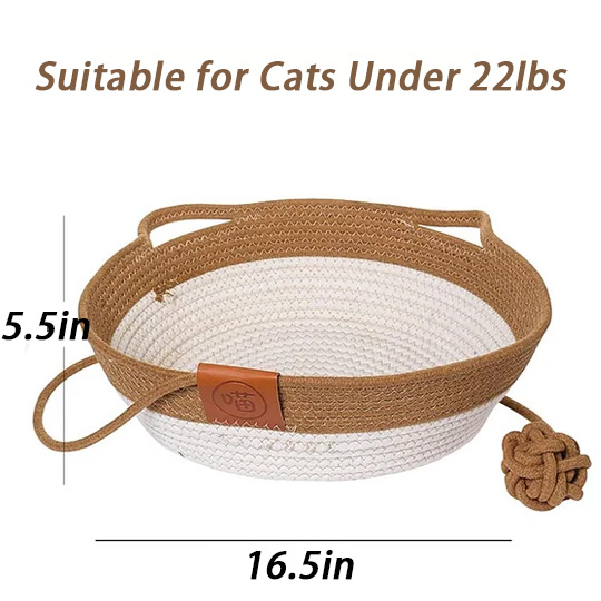 Handwoven Cotton Rope Cat Bed