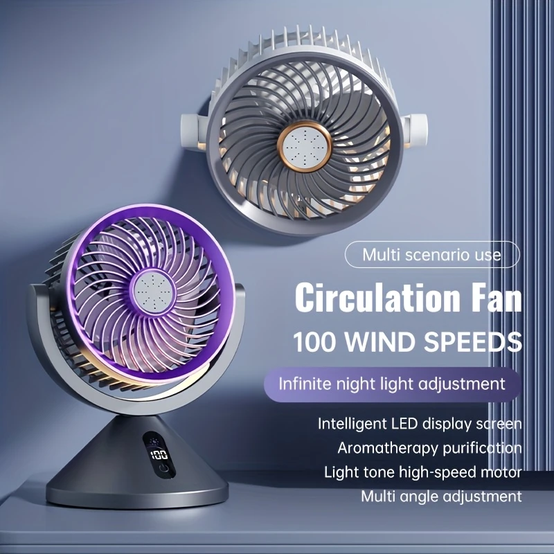 Ultimate 100-Speed Smart LED Circulation Fan for Multi-Scenario Mastery​​