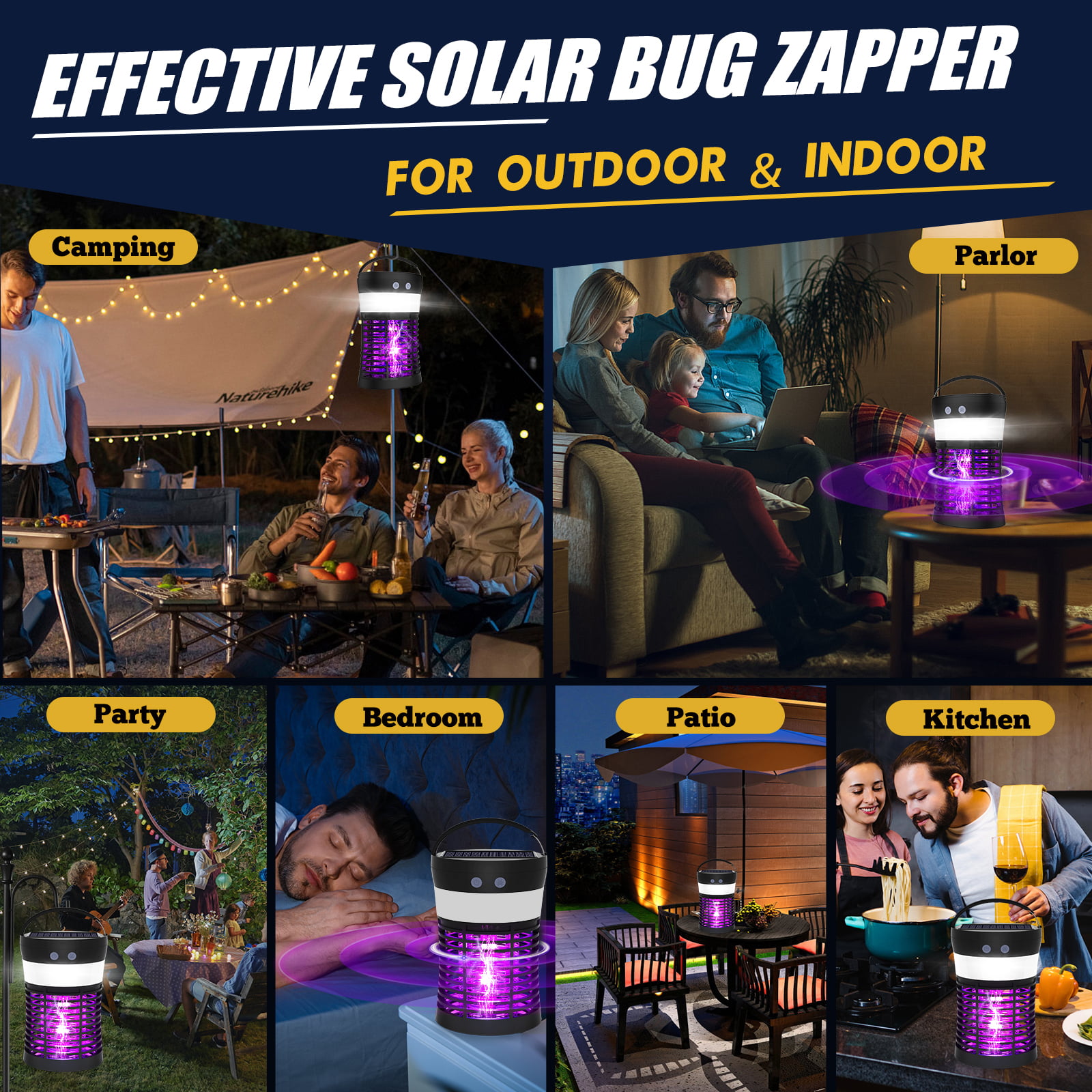 Solar Bug Zapper Outdoor Waterproof