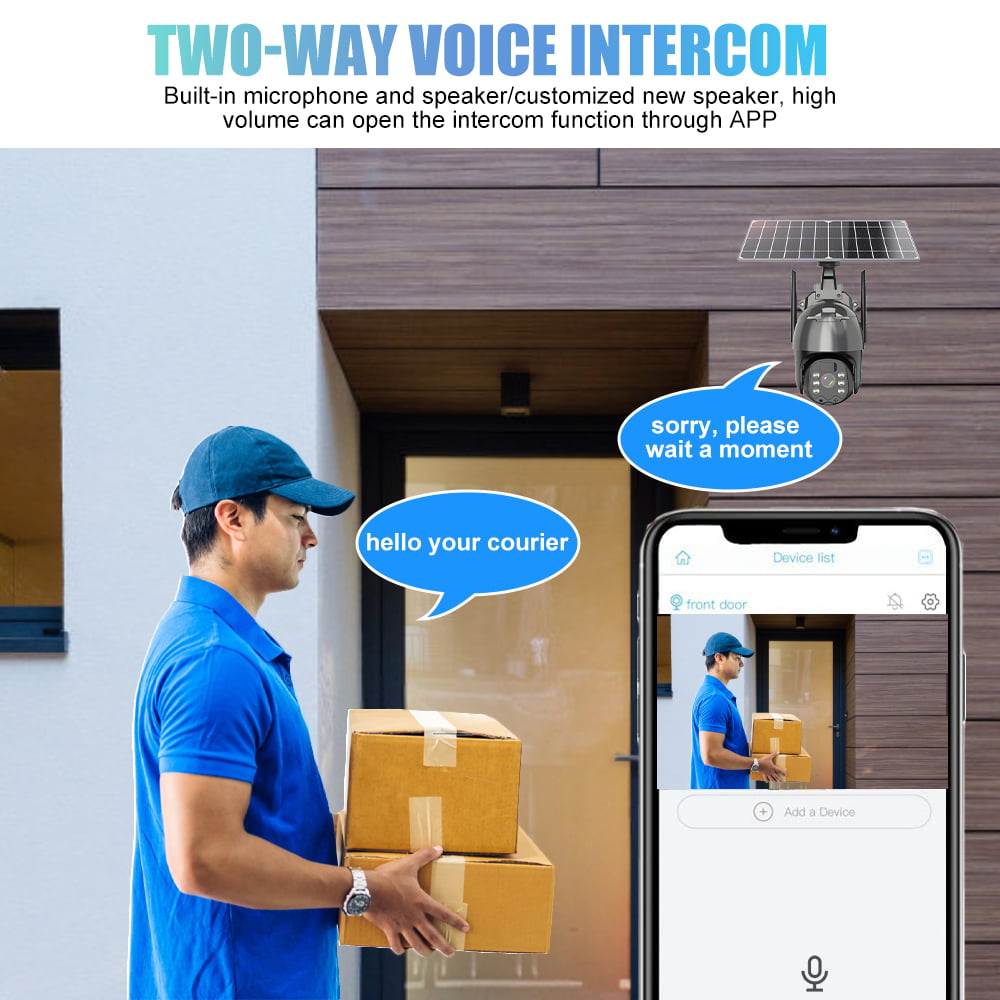 Solar Pan Tilt & Zoom Security Camera