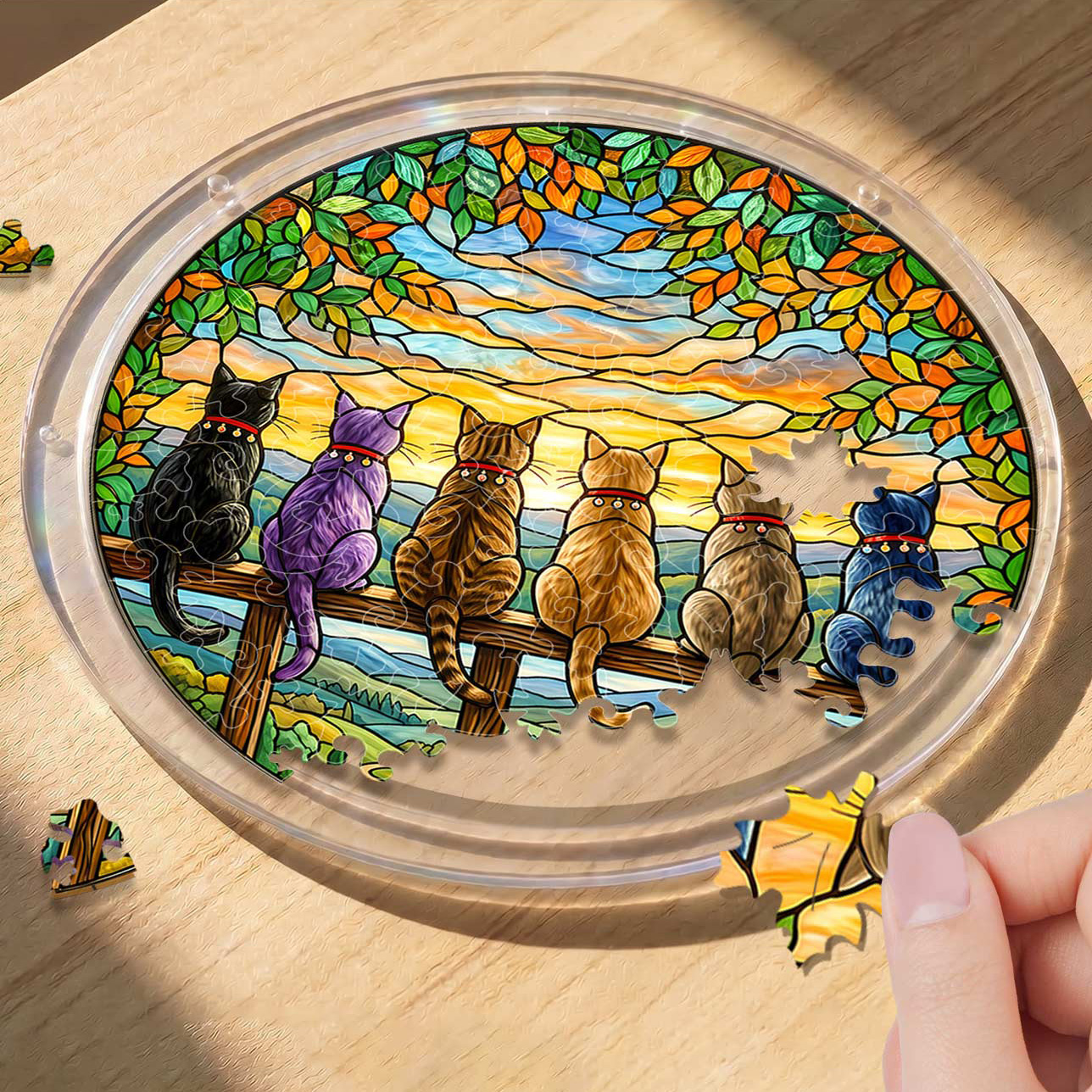 Stained Glass Jigsaw Puzzle Suncatcher