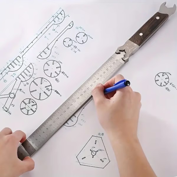 Manganese Steel Hardened Measuring Straightedge Tool Car self-defense wrench