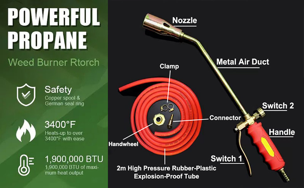 Frontaley New Propane Torch Weed Burner Kit