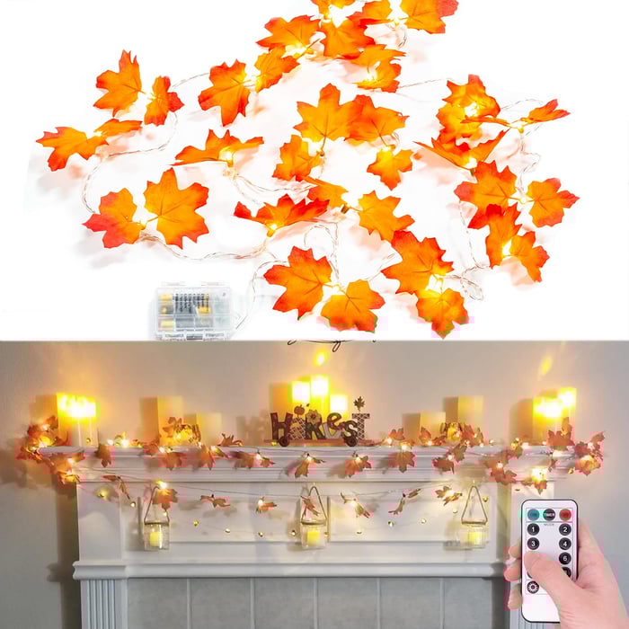 Maple leaf lamp for autumn home decoration