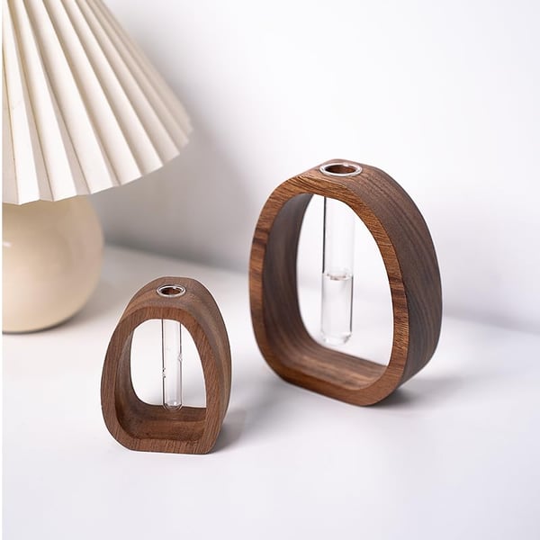 🌿Solid Wood Glass Vase