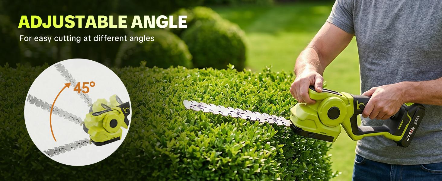 【FathersDayGift】SEESE Cordless 2-in-1 Grass Shear & Shrub Trimmer, Handheld Electric Hedge Trimmer, 2*21V Batteries,Lightweight for Lawn Hedge Garden Yard Maintenance fathersdaygift