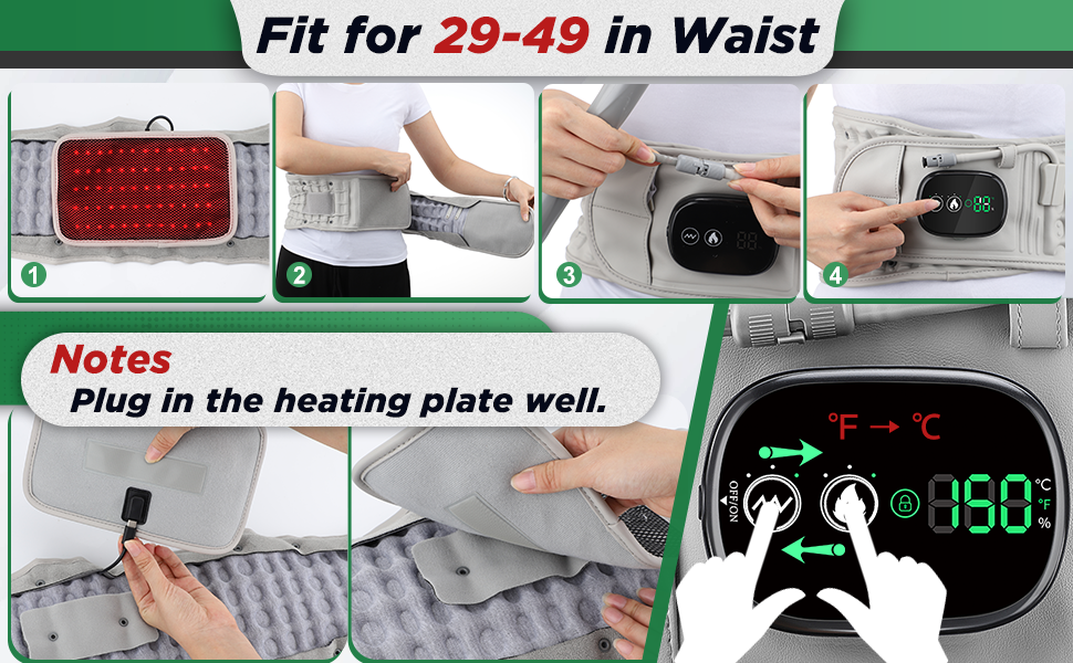 Decompression Back Belt with Red Light