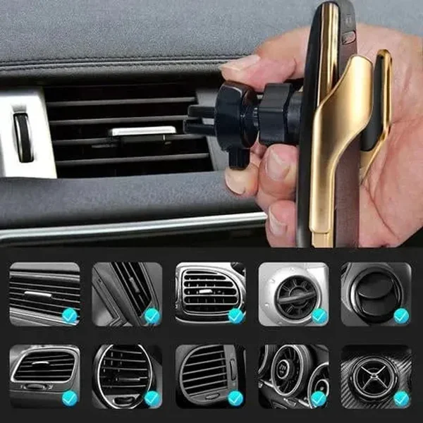 🔥Wireless Charging Car Mute Mobile Phone Navigation Transparent Industrial Style Bracket