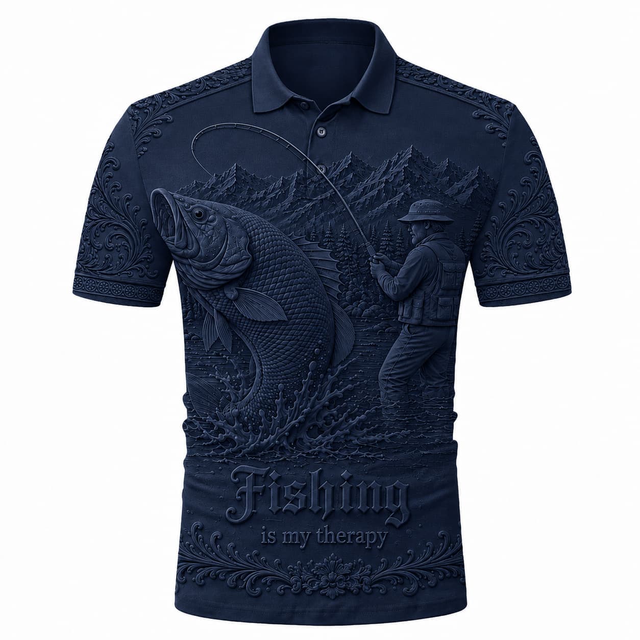 🎣Love Fishing, Fishing Is My Therapy Fishing Polo Shirt