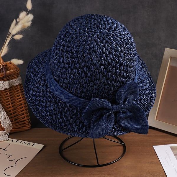 Elegant Crochet Straw Hat with Ruffle Detail