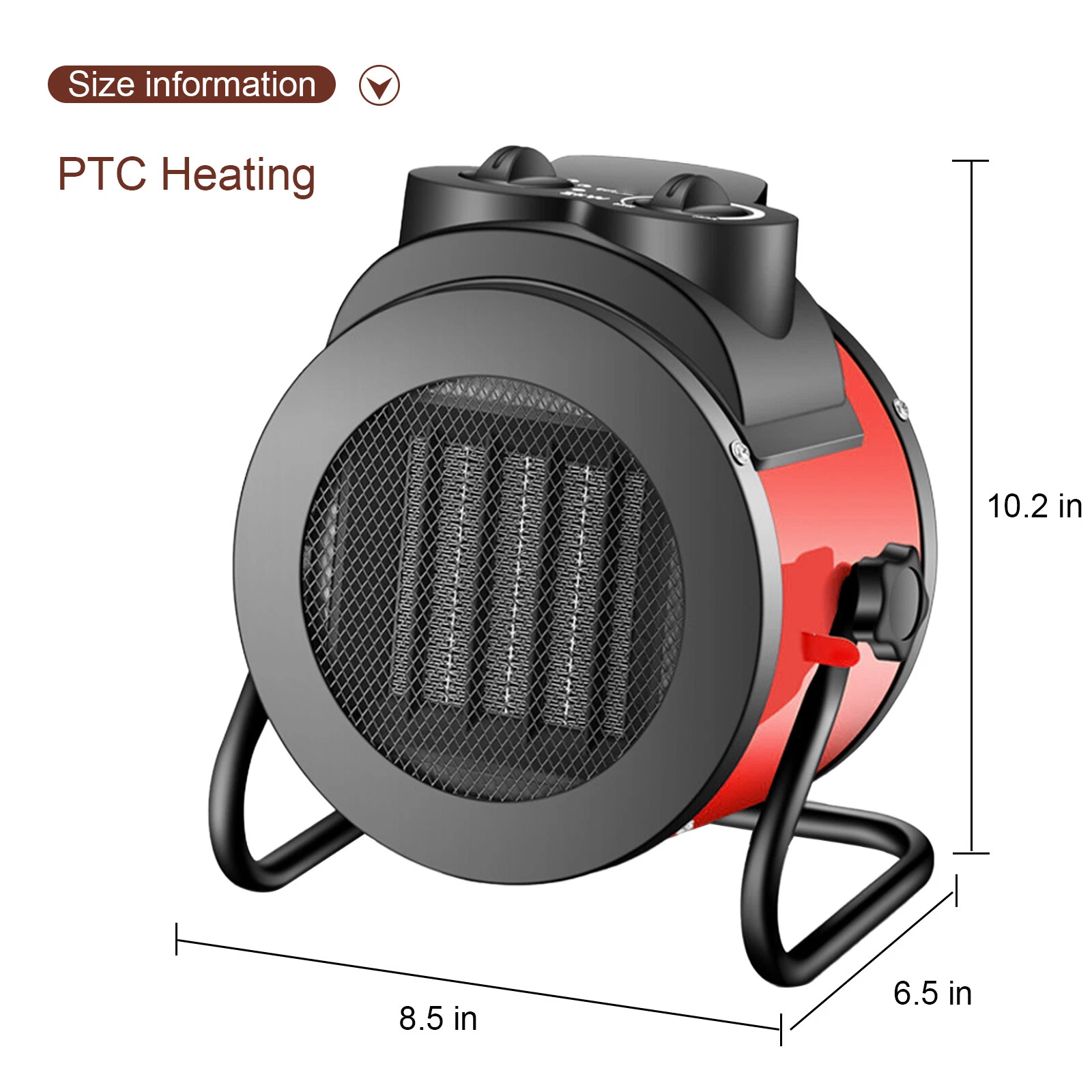 2000W Electric Space Heater Adjustable Hot Air Fan for Garage Office Indoor Use - Picture 6 of 6