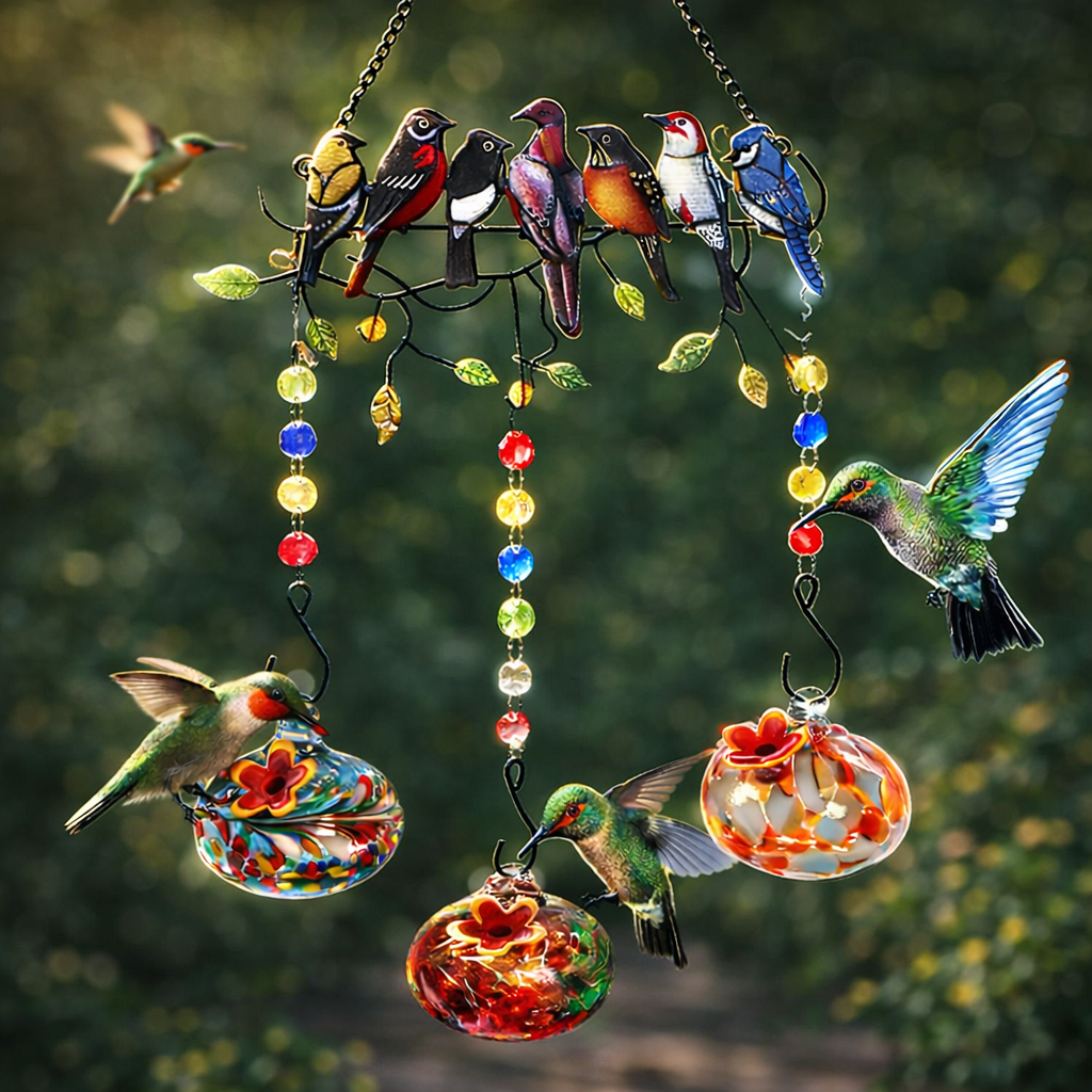 Colorful Glass Hummingbird Feeders – Attract Beauty to Your Garden
