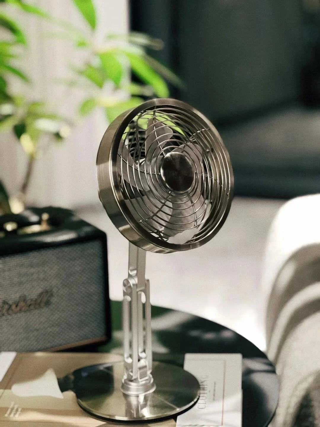 360 Degree Rotating Folding Metal Fan USB/Charging Office Desktop