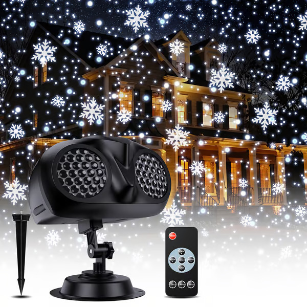 Owl-shape Dual-lens Christmas Snowflake Projector Lights