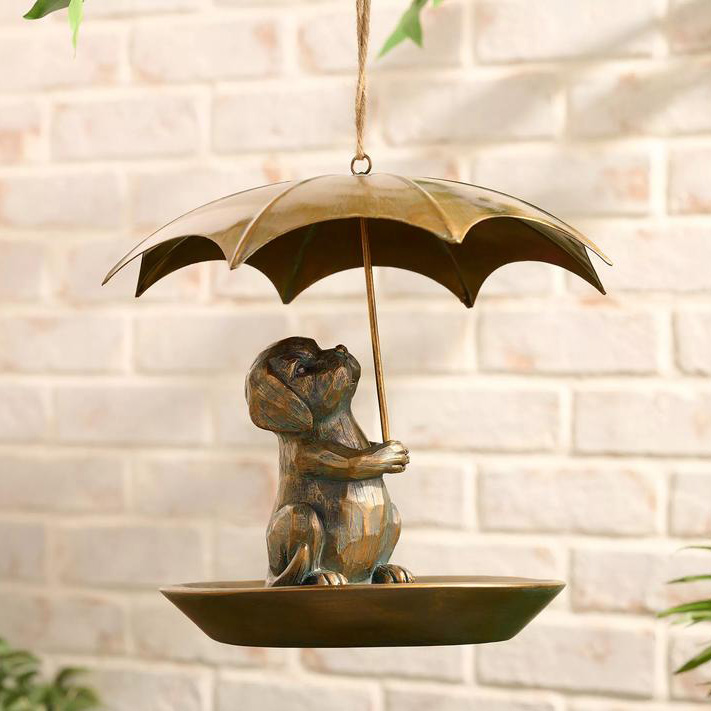 Girl Next Door Animal Bird Feeder with Umbrella