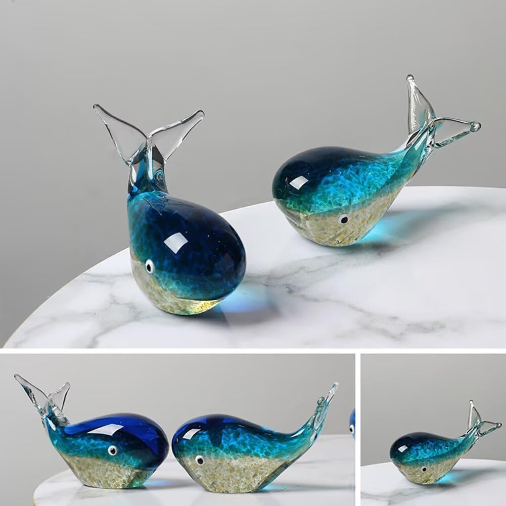 Handmade Crystal Whale Figurine Decor