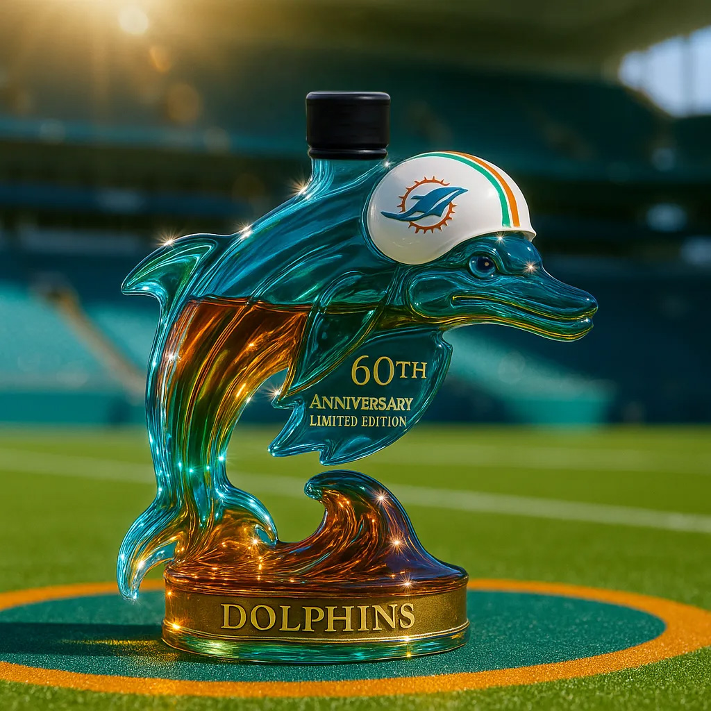 Miami Dolphins 60th Anniversary - Whiskey Bottle