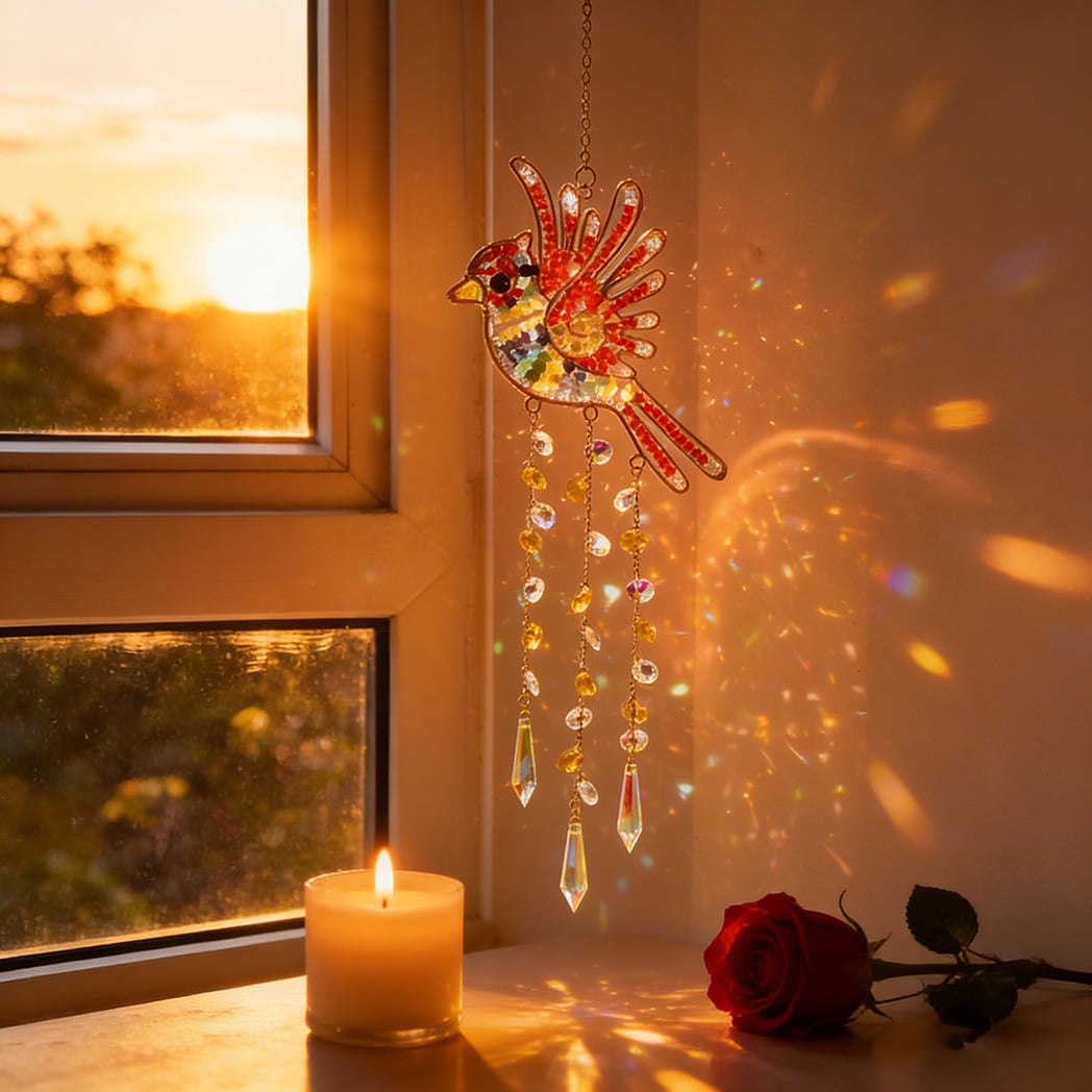 Crystal Bird Sun Catcher – Colorful Crystal Hanging Ornament