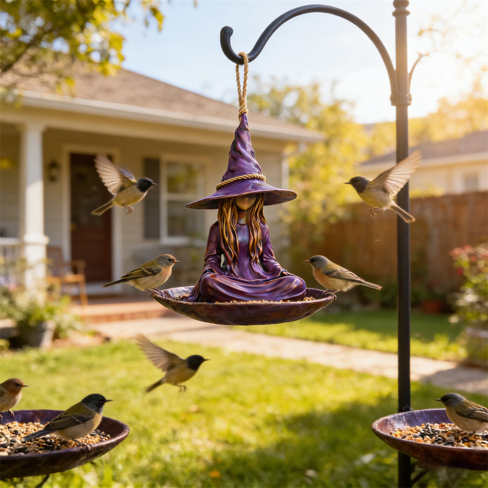 🧙‍♀️Meditating Witch Garden Bird Feeder