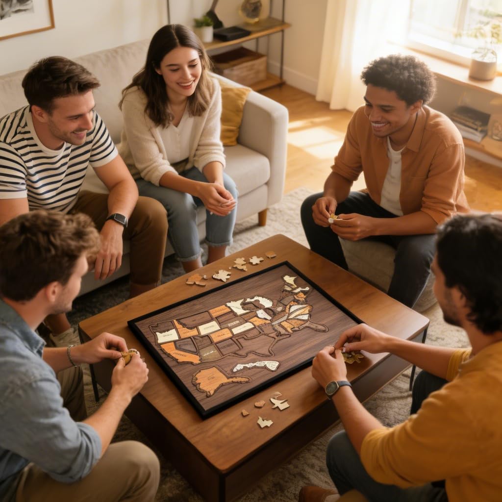 🔥49% OFF - 🧩US Wooden USA Travel Map Puzzle - A Stylish Way to Track Your Journey & Memories