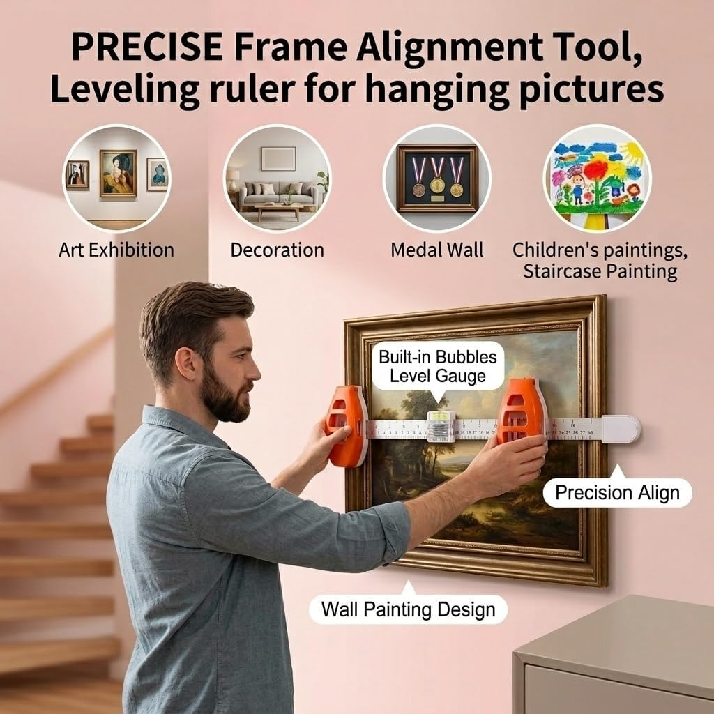 3-in-1 Level Ruler Picture Hanging Tool