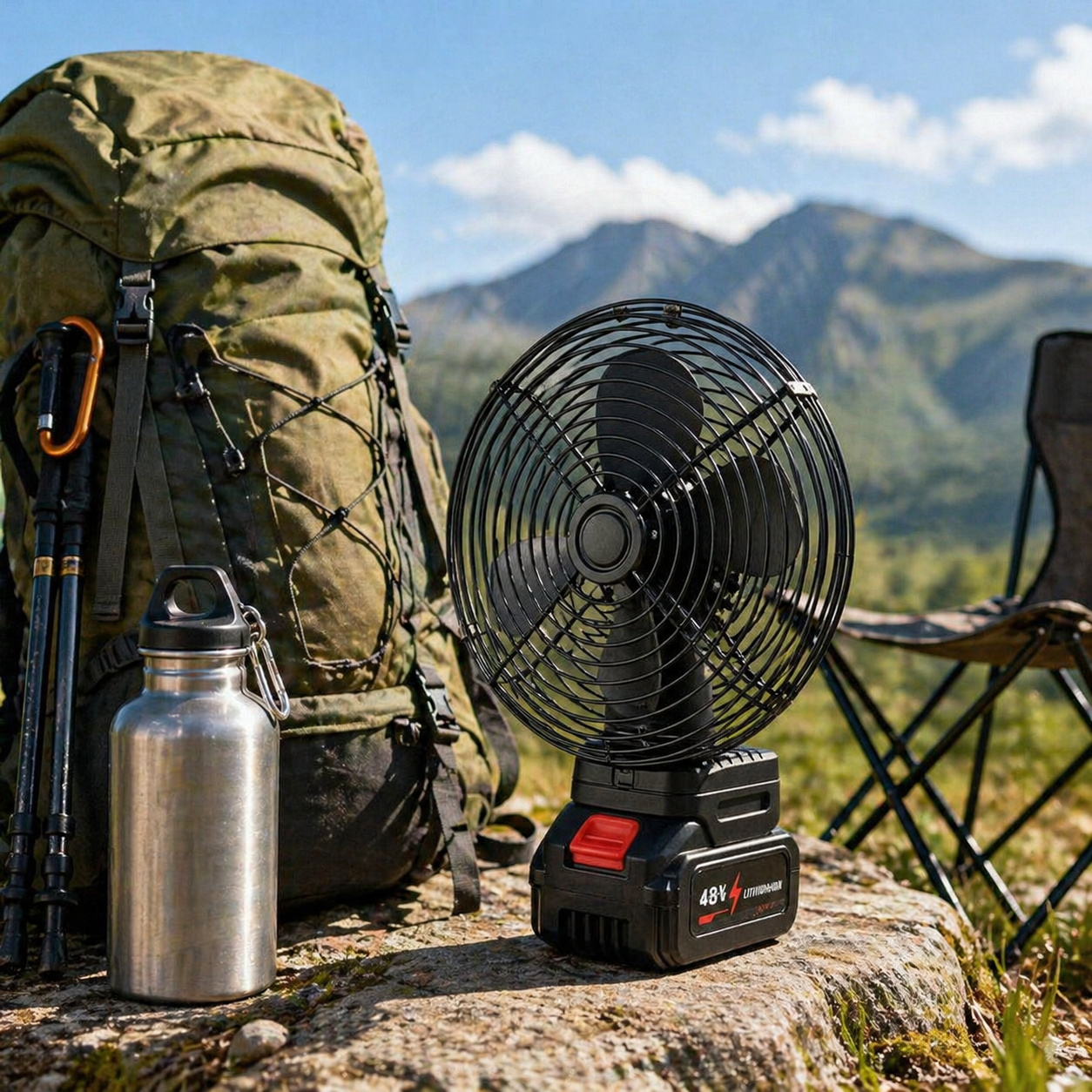 6-Inch Cordless Metal Fan with Lithium Battery Pack