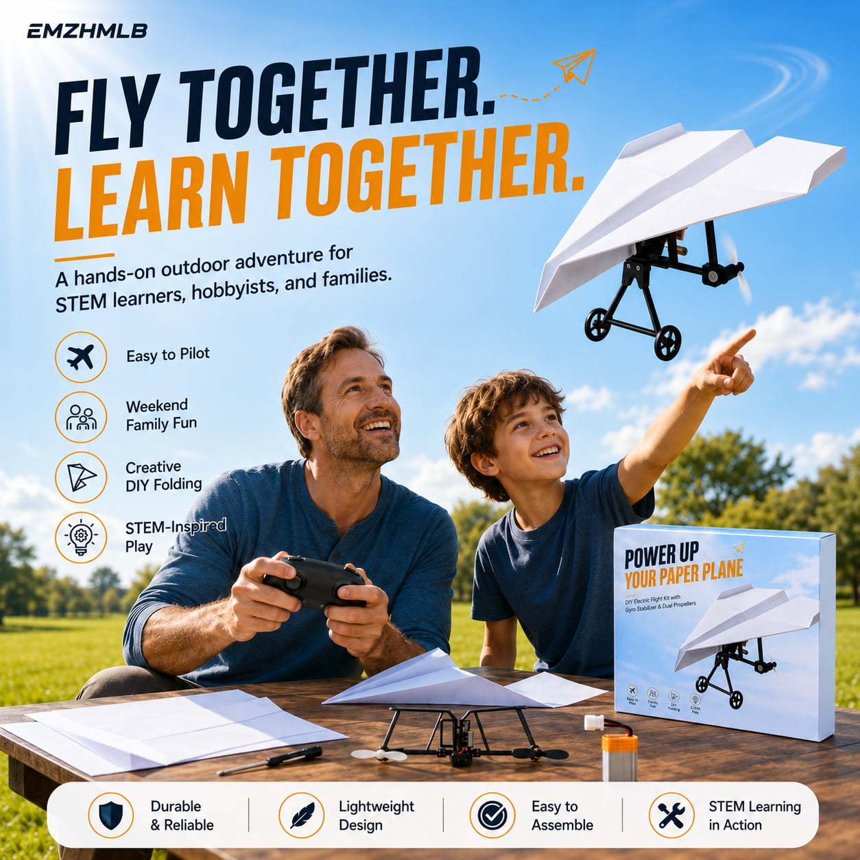 RC Paper Airplane Kit with Gyro Stabilizer