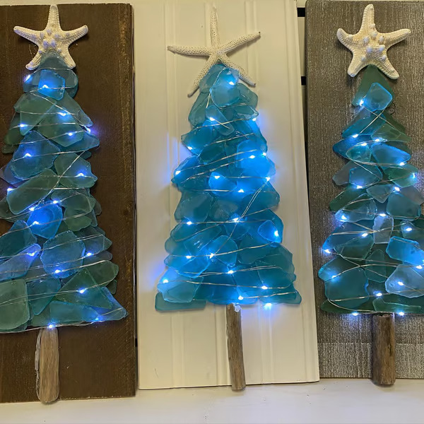 DIY Sea Glass Christmas Tree🌊🌲