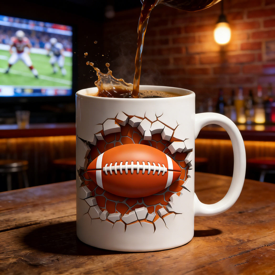 3D Football Breakout Mug