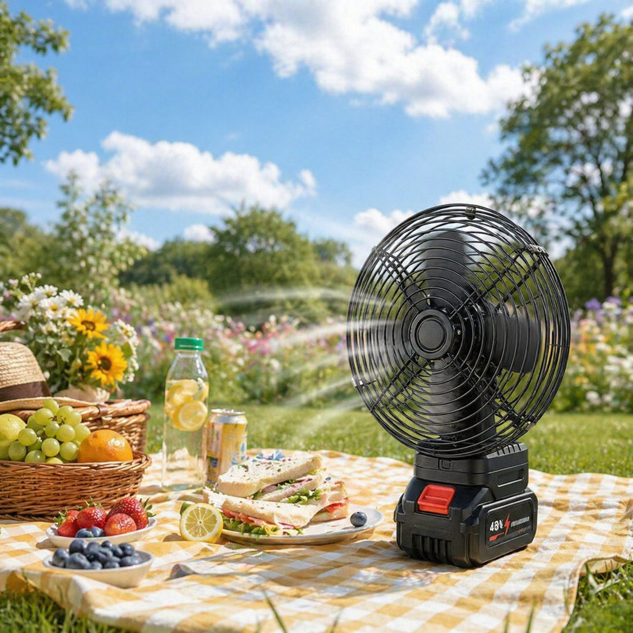 6-Inch Cordless Metal Fan with Lithium Battery Pack