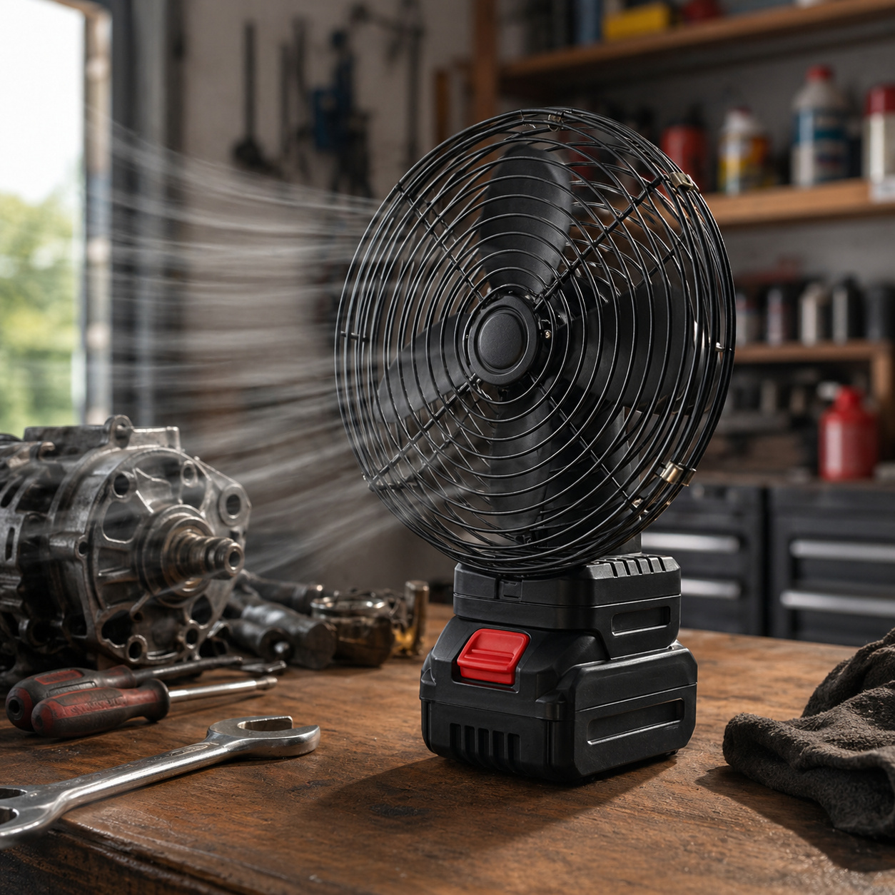 6-Inch Cordless Metal Fan with Lithium Battery Pack