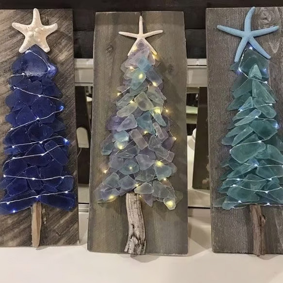 DIY Sea Glass Christmas Tree🌊🌲