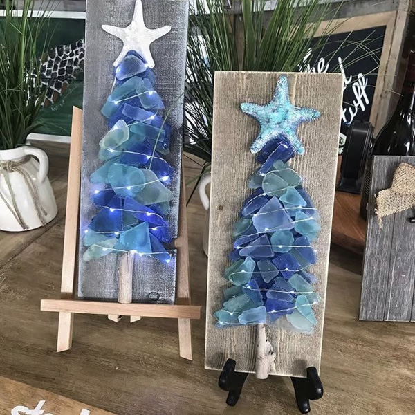 DIY Sea Glass Christmas Tree🌊🌲