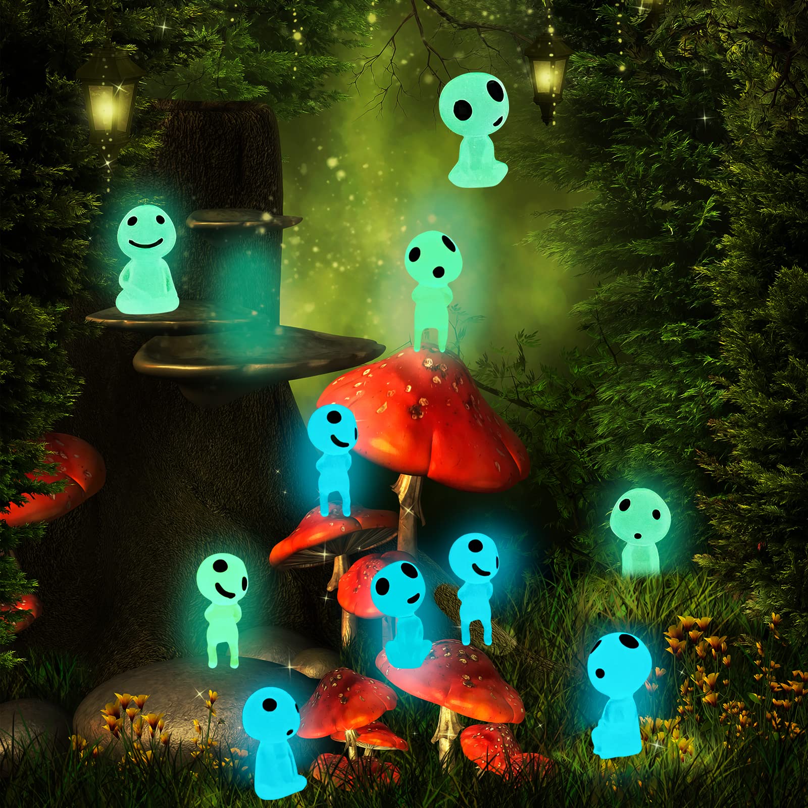 👻Luminous Ghost Tree Elves Glow in Dark Nightlight Pot Decor