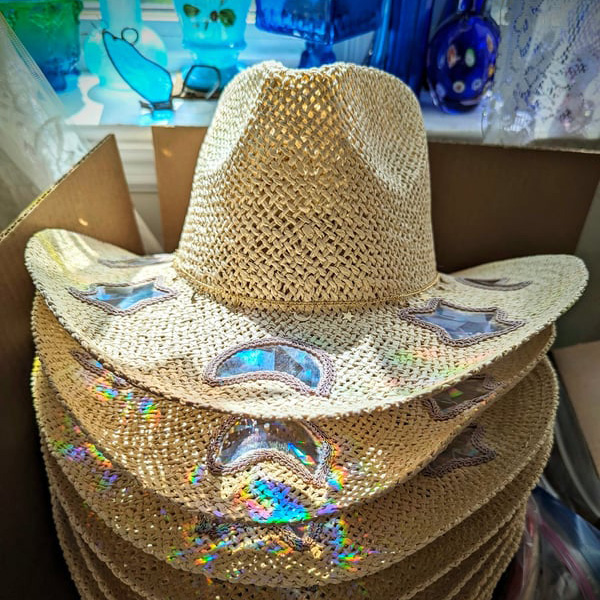 🔥Suncatcher Cowgirl Straw Prism Hat
