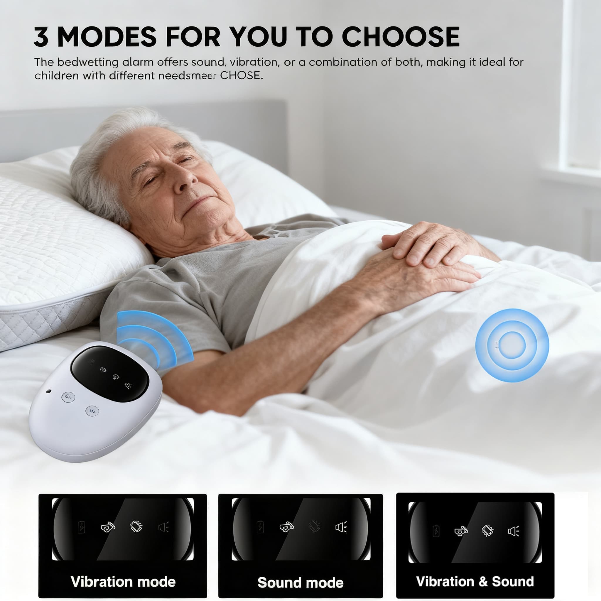 Incontinence Sensor Monitor Alarm for Elderly
