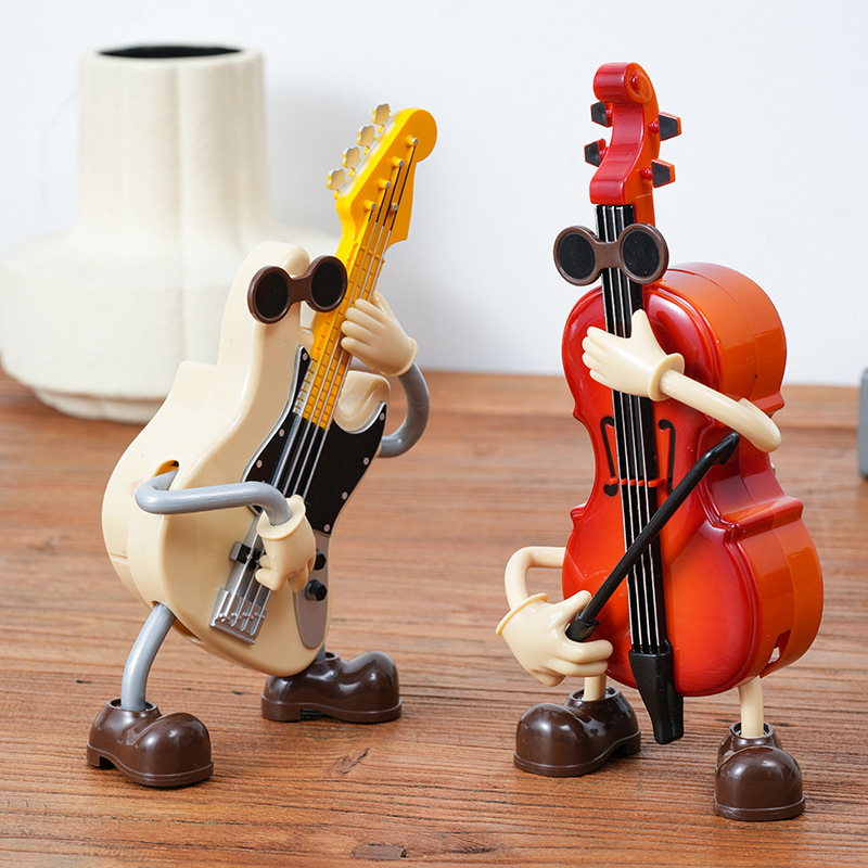Funny Guitar Wind-Up Music Box Ornament