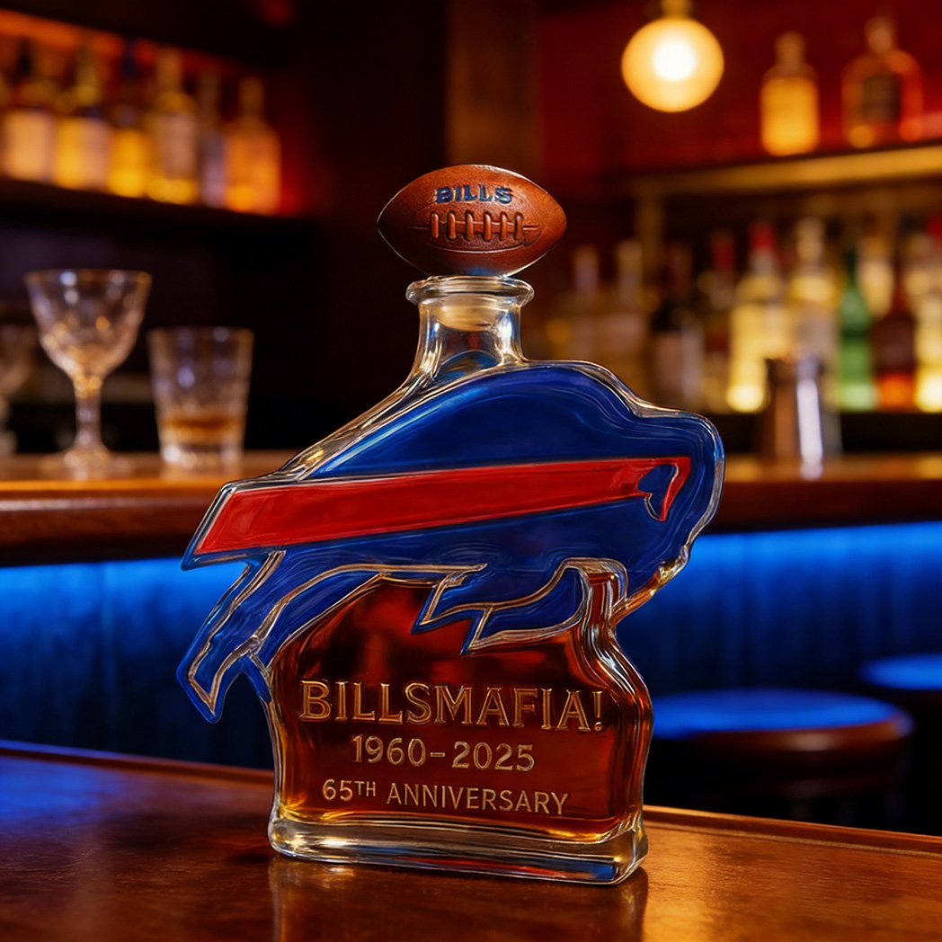 Buffalo Bills 65th Anniversary Whiskey Bottle