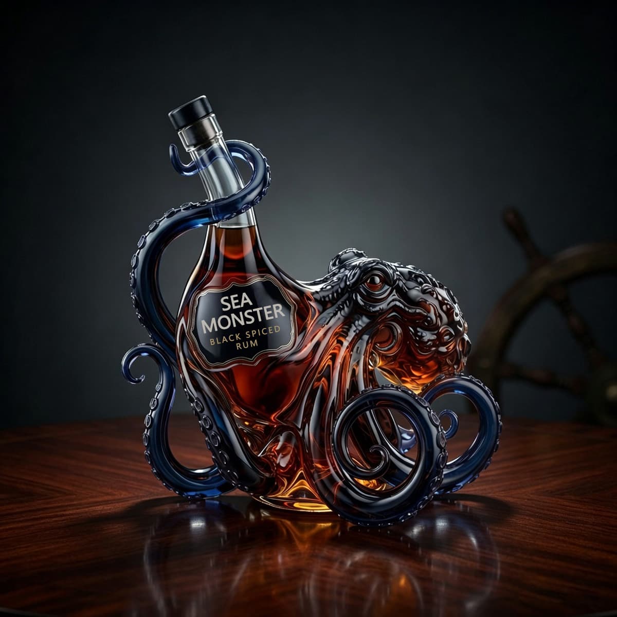 Sea Monster Black Spiced Rum Bottle