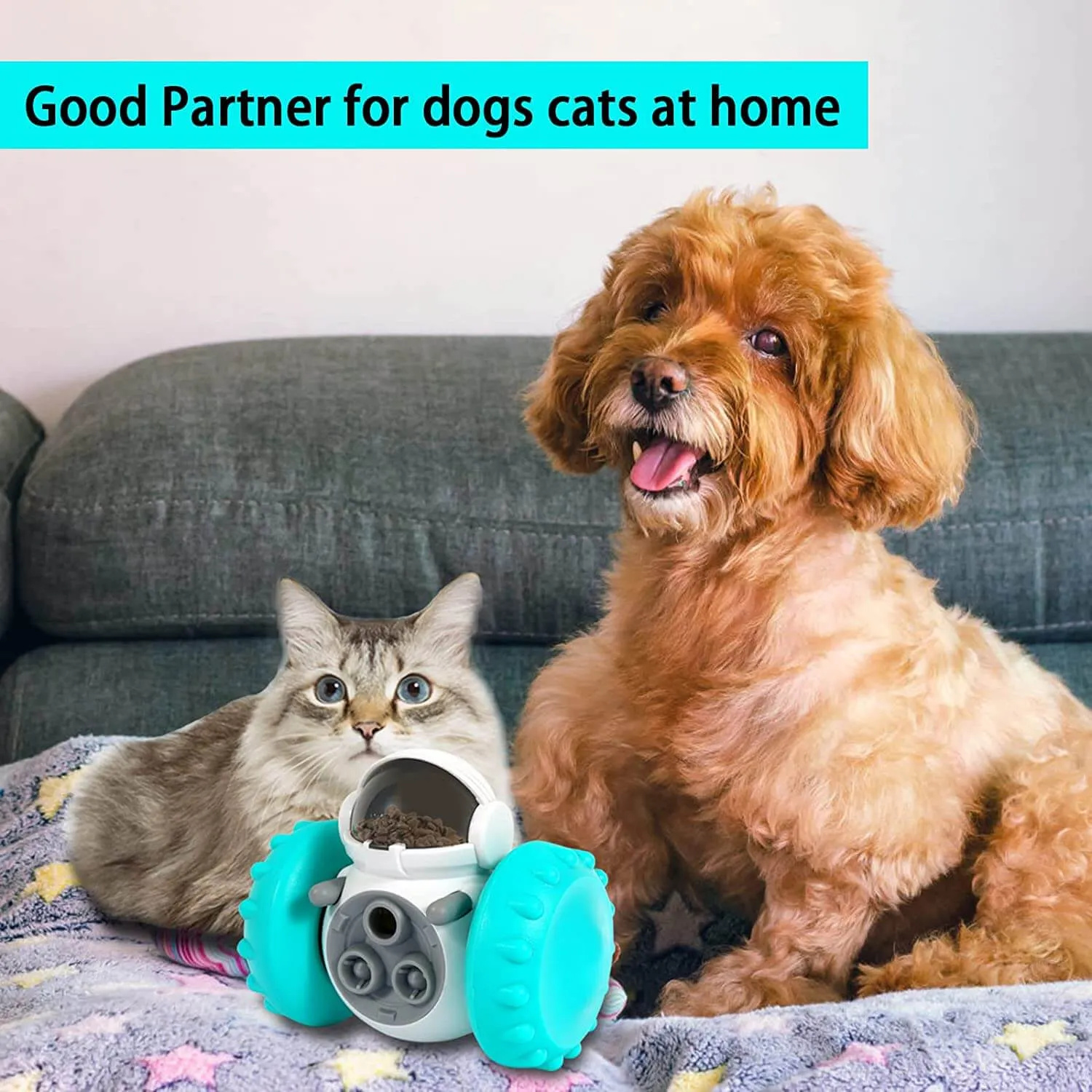 Pet Slow Feeder Tumbler Toy: Fun and Challenging Puzzle Toy for Dogs and Cats