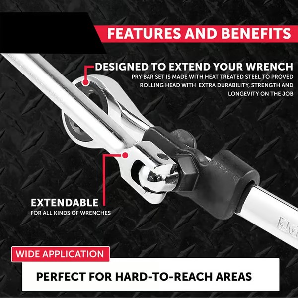 Universal Wrench Extender Tool Bar and Conversion Adapter
