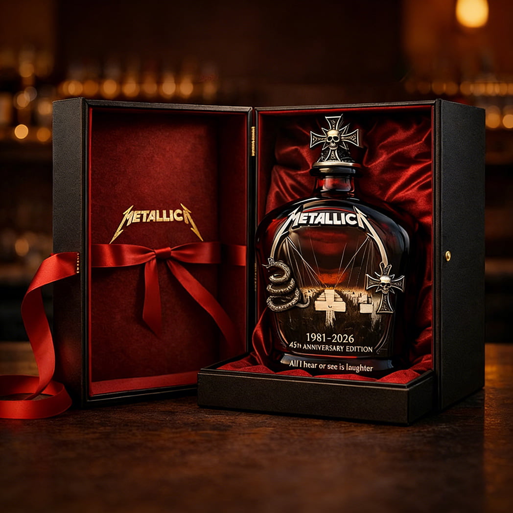 Metallica 45th Anniversary 1981-2026 Whiskey Bottle