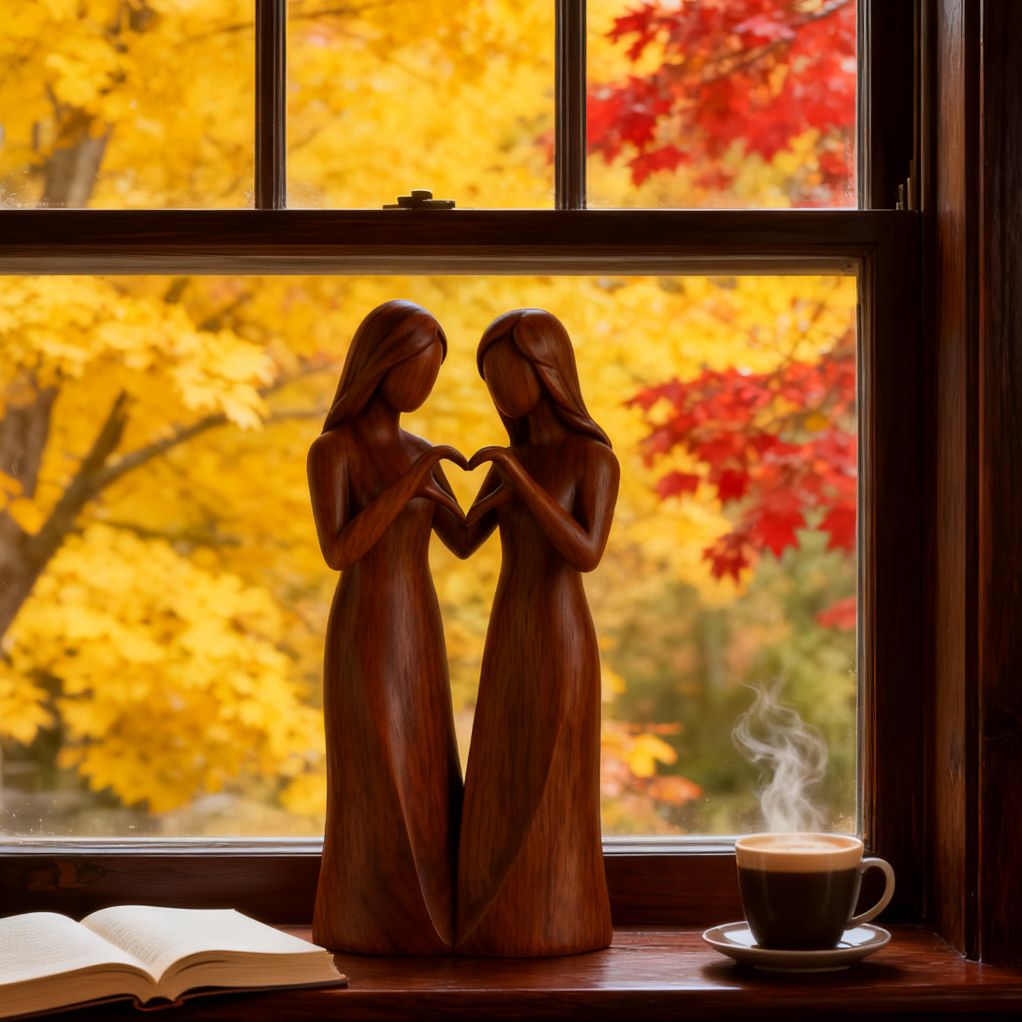 💖🔥LAST DAY 49 % OFF👩🏻‍🤝‍👩🏻Sisters by My Side, Celebrates Friendships Three Sisters Wooden Sculpture