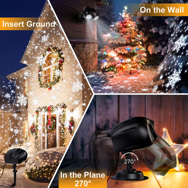 Owl-shape Dual-lens Christmas Snowflake Projector Lights