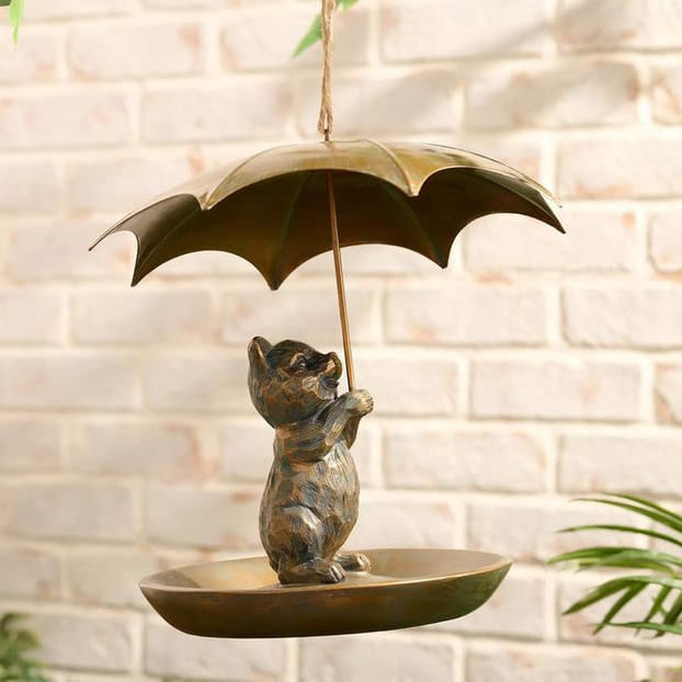 Girl Next Door Animal Bird Feeder with Umbrella